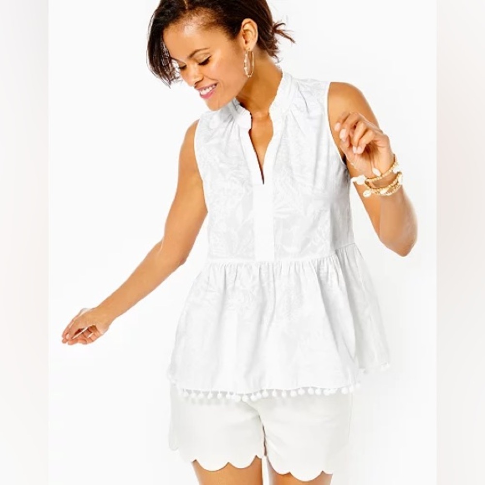 NWT Lilly Pulitzer Novella Ruffle Hem Top